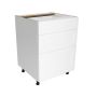 24" White Thermafoil Shaker 3 Drawer Base Cabinet