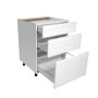 24" White Thermafoil Shaker 3 Drawer Base Cabinet