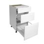 18" White Shaker Thermafoil 3 Drawer Base Cabinet