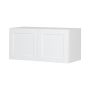 30" x 14" White Thermafoil Shaker Refrigerator Cabinet