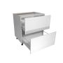 30" White Thermafoil 2 Large Drawer Shaker Base Cabinet