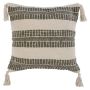 Grey And Natural Tassel Cushion