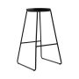 Black Wood Seat Counter Stool