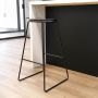 Black Wood Seat Counter Stool