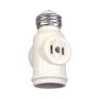 2 Outlet Keyless White Socket Adapter 125V