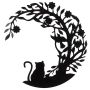24" Cat Metal Black Décor