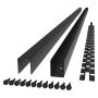 72'' Matte Black Steel U-Channel With Spacers-2/Pack