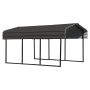 Galvanized Steel Carport 10'x15'x7'-Black/Charcoal
