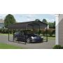 Galvanized Steel Carport 10'x15'x7'-Black/Charcoal