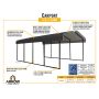 Galvanized Steel Carport 12'x 20'x7'-Black/Charcoal