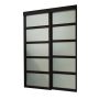 Sliding Bali Frosted Laminated Black Frame 48'' x 80-1/2''
