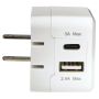 Wall Charger With 1 USB-A And 1 USB-C 3.4A Total