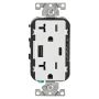 Decora USB 20A Receptacle Type-A/Type-C-White