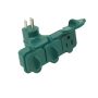 125V 3-Grounded Outlet Green Wall Adapter With Outlet Covers