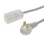 8’ Fabric Cord With 3 Outlets (Grey)