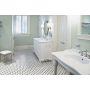 1" Soho Canvas White/Black Retro Hexagon Mosaic 9.36SF