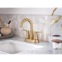 Mikah Bronzed Gold Two Handle High Arc Bathroom Faucet