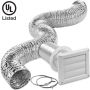 4" x  8' Dryer Kit Louvered - Foil/White