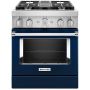 30" Dual Fuel Range w/ Even-Heat™ True Convection Ink Blue