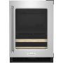 24" Beverage Center With Glass Door And Wood-Front Racks