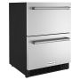 24" Undercounter Double-Drawer Fridge/Freezer Stainless