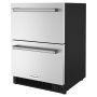 24" Undercounter Double-Drawer Fridge/Freezer Stainless