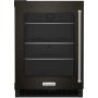 24" Undercounter Refrigerator Glass Door & Shelves Black SS