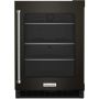 24" Undercounter Refrigerator Glass Door & Shelves Black SS