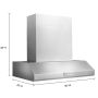 36" Commercial-Style Wall Mount Hood Shell
