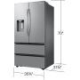 36" 25 cu. ft. Counter-Depth French 4-Door Refrigerator