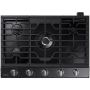 30" 5-Burner Smart Gas Cooktop Black Stainless