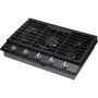 30" 5-Burner Smart Gas Cooktop Black Stainless