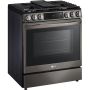 6.3 cu ft. Smart Gas Slide-in Range - Black Stainless Steel
