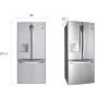 30" 21.8 cu.ft. 3-Door Refrigerator with External Water
