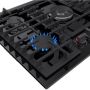 30" Gas Cooktop, 5 Burner, Black Stainless Steel