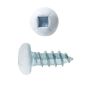 White Soffit Screw Pan Head Square Drive 6X3/8 - 100Pcs