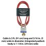 3' L x 3/16" Cable With Integrated Laminated Steel Padlock