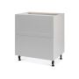Base 2 Large Drawers Cabinet 30 15/15 Shaker Light Grey