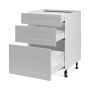 Armoire de Base 3 Tiroirs Shaker Gris Clair 24(6/9/15)