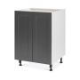 Base Cabinet 2 Door 24 Shaker Moonlight Grey