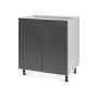 Armoire de Base 2 Portes 30 Shaker Gris Clair de Lune
