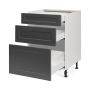 Armoire 3 Tiroirs 24 6/9/15 Shaker Gris Clair de Lune