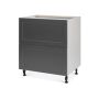 Base 2 Large Drawers Cabinet 30 15/15 Shaker Moonlight Grey
