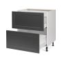 Base 2 Large Drawers Cabinet 30 15/15 Shaker Moonlight Grey