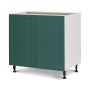 Base Cabinet 2 Door 36 Shaker Sink Base Dark Green Luminia
