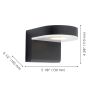Applique extérieure LED Jalon noir verre satiné
