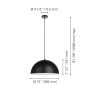 Suspension Rafaelino 1L, Finition Noir et Blanc