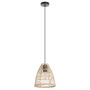 Ayesgarth Pendant Light 1L Black Finish With Wood Shade