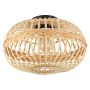 Amsfield Ceiling Light 1L, Black Finish With Wood Shade
