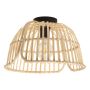 Glyneath Ceiling Light 1L, Black Finish With Wood Shade